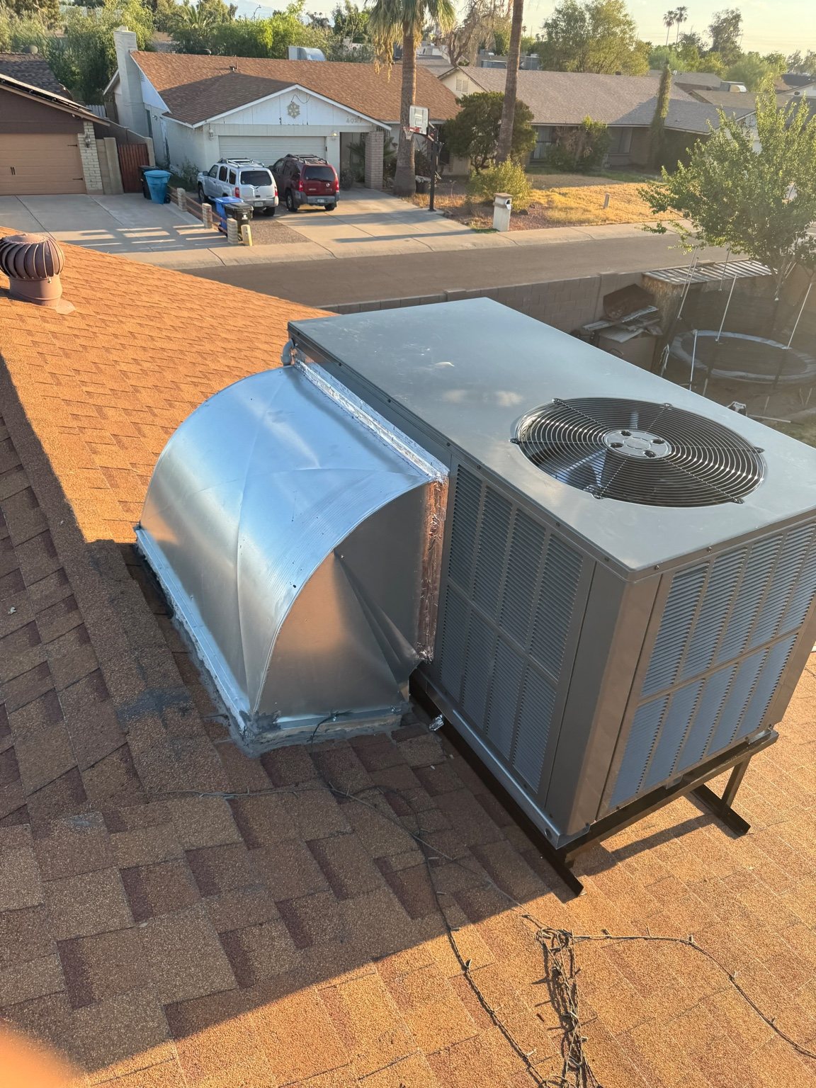 Rooftop HVAC equipment from a second angle